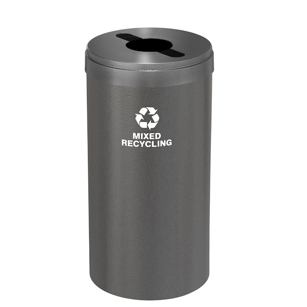 23 gal Round Recycling Bin, Silver Vein