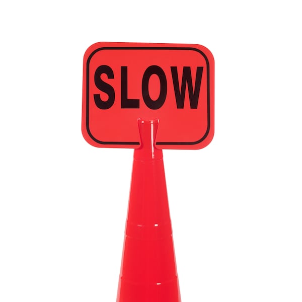 Cone Sign, Slow, PK2, 8 Inch Height, .5 inch Width