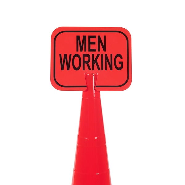 Cone Sign, Men Working, PK2, 8 Inch Height, .5 inch Width