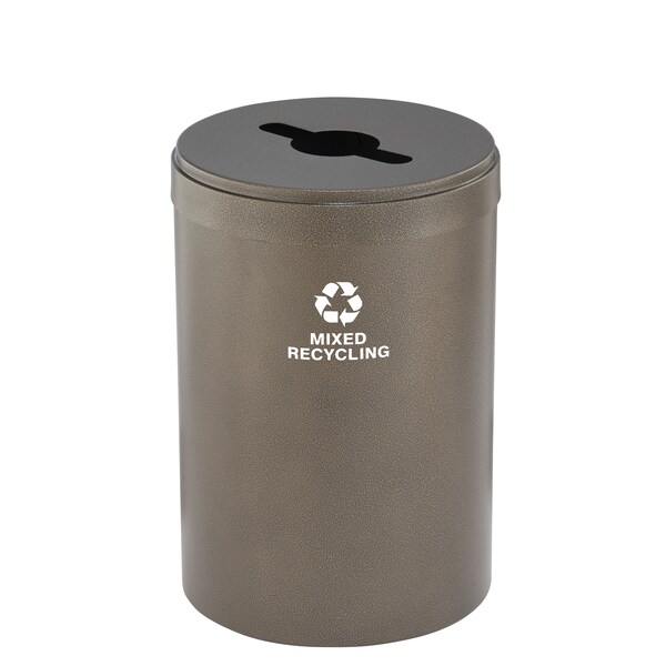 33 gal Round Recycling Bin, Bronze Vein