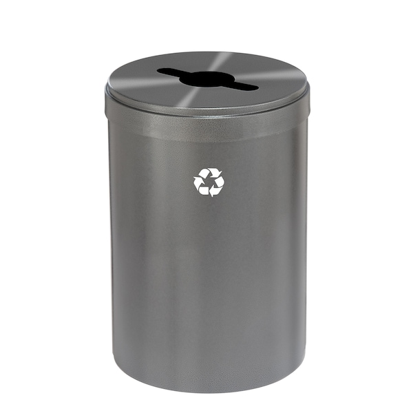 33 gal Round Recycling Bin, Silver Vein