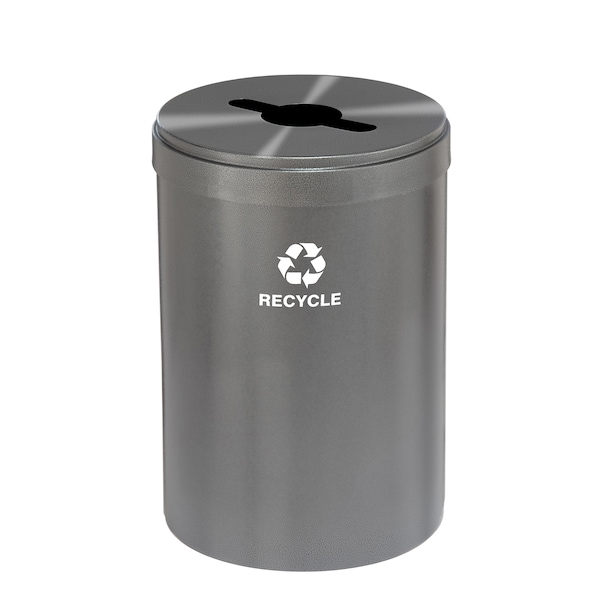 33 gal Round Recycling Bin, Silver Vein
