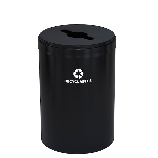 41 gal Round Recycling Bin, Satin Black