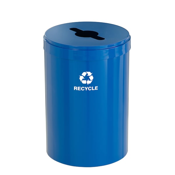 41 gal Round Recycling Bin, Blue