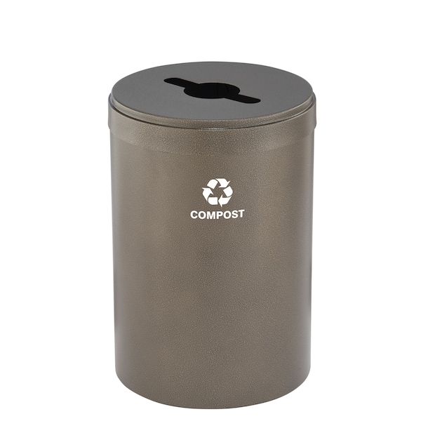 41 gal Round Recycling Bin, Bronze Vein