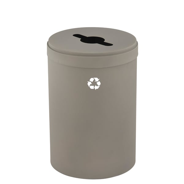 41 gal Round Recycling Bin, Nickel