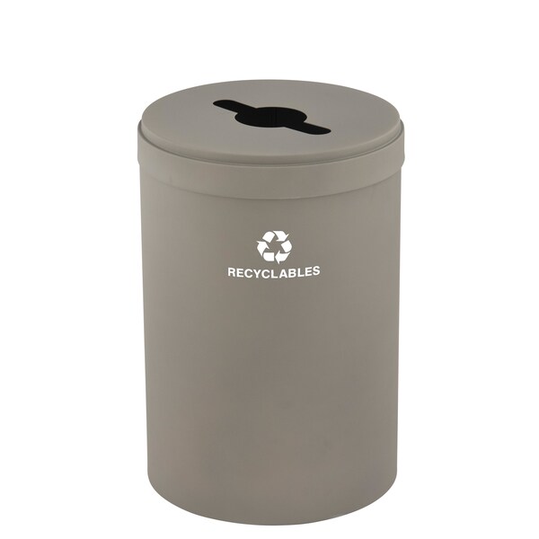 41 gal Round Recycling Bin, Nickel
