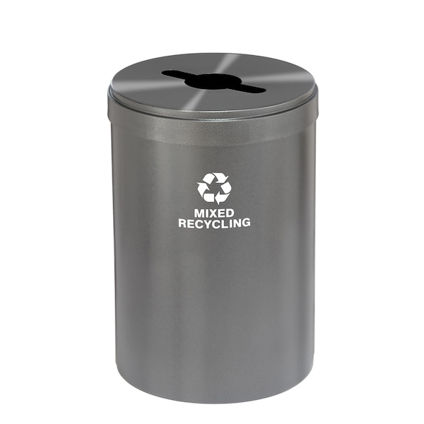 41 gal Round Recycling Bin, Silver Vein