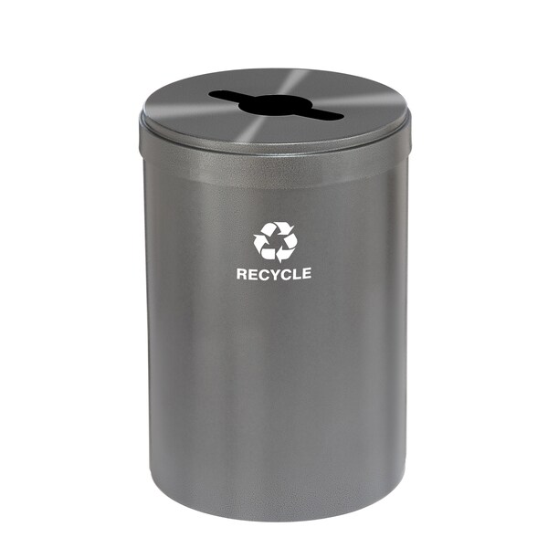41 gal Round Recycling Bin, Silver Vein