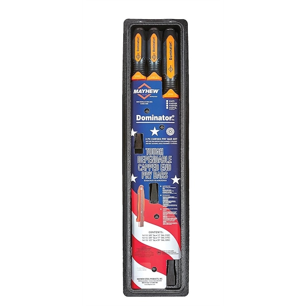 Curved Pry Bar Dominator, Orange, 3 pcs.