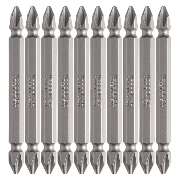 Double-Ended Bit 1/4" Hex B, +2x75, PK10