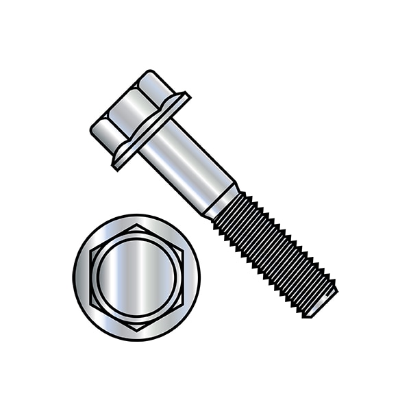 Class 8.8, M10-1.50 Flange Bolt, Zinc Plated Steel, 35 mm L, 400 PK