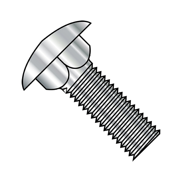 Carriage Bolt, 100 mm L, 316 Stainless Steel, Plain, 250 PK