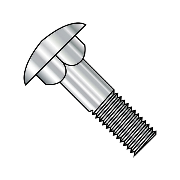 Carriage Bolt, 35 mm L, 316 Stainless Steel, Plain, 200 PK