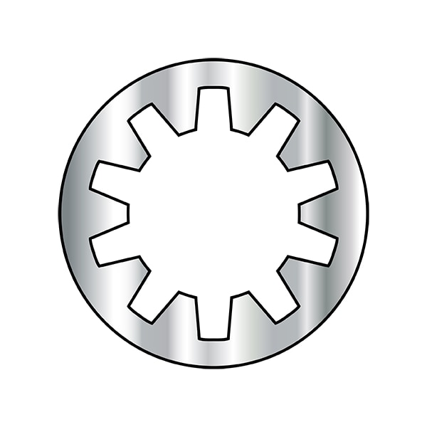 Internal Tooth Lock Washer, For Screw Size M3.5 , 18-8 Stainless Steel Plain Finish, 10000 PK