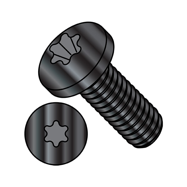 M6-1.00 x Machine Screw, Black Oxide Steel, 12 mm L, 2000 PK