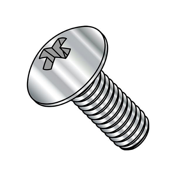 M6-1.00 x 30 mm Phillips Truss Machine Screw, Plain A2 Stainless Steel, 1000 PK