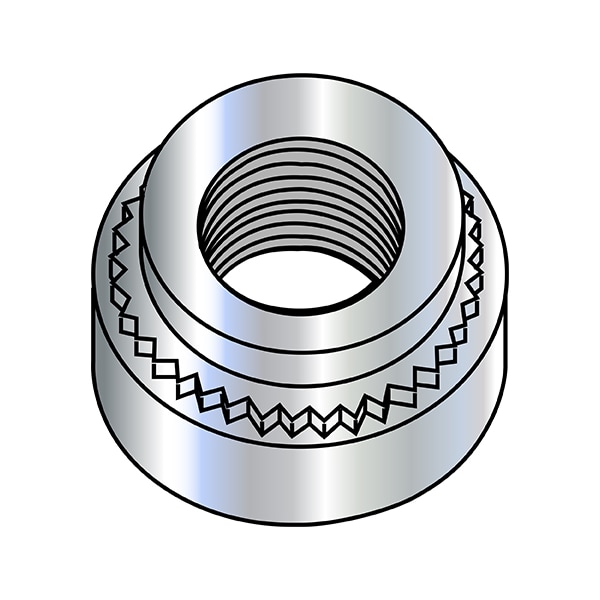 Self Clinching Lock Nut, M3-0.50, Steel, Zinc Plated, 7000 PK