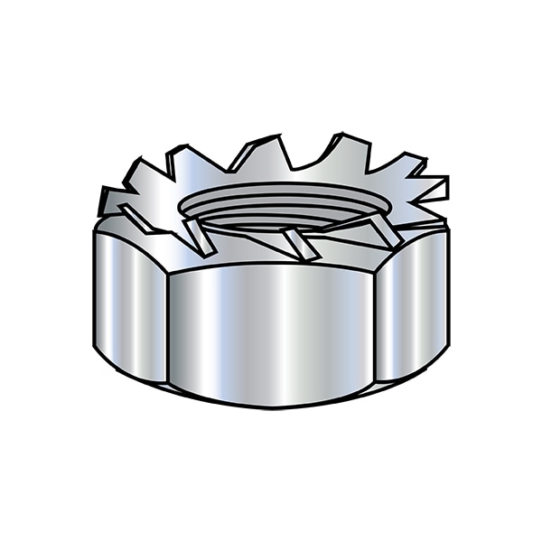 External Tooth K-Lock Lock Nut, M10-1.50, Steel, Class 8, Zinc Plated, 8 mm Ht, 1500 PK