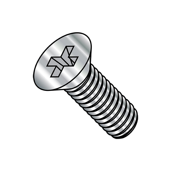 1/4"-20 x 1 in Phillips Flat Machine Screw, Plain 316 Stainless Steel, 1000 PK