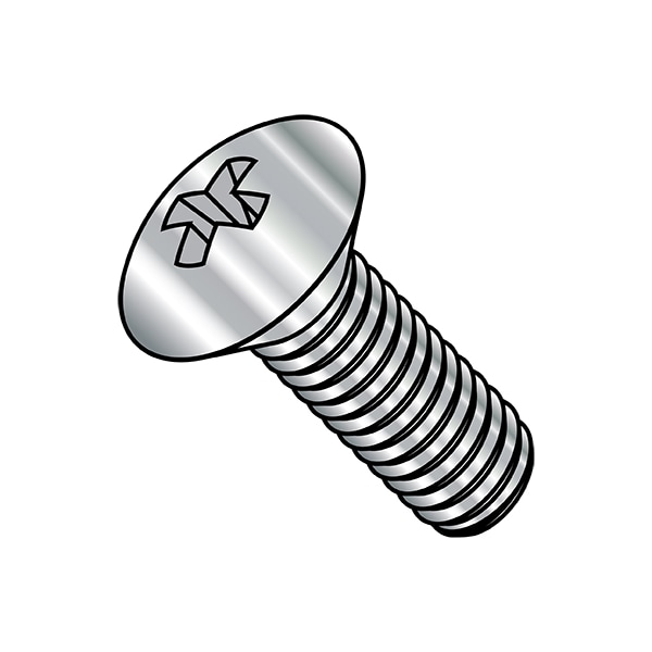 #10-24 x 1 in Phillips Oval Machine Screw, Plain Stainless Steel, 2000 PK