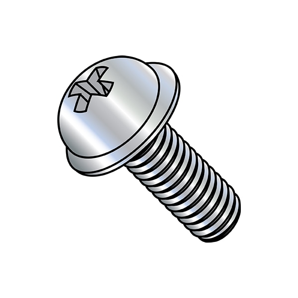 #8-32 x 1/2 in Phillips Round Machine Screw, Zinc Plated Steel, 10000 PK
