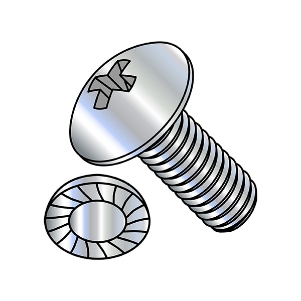 1/4"-20 x 1/2 in Phillips Truss Machine Screw, Zinc Plated Steel, 3000 PK