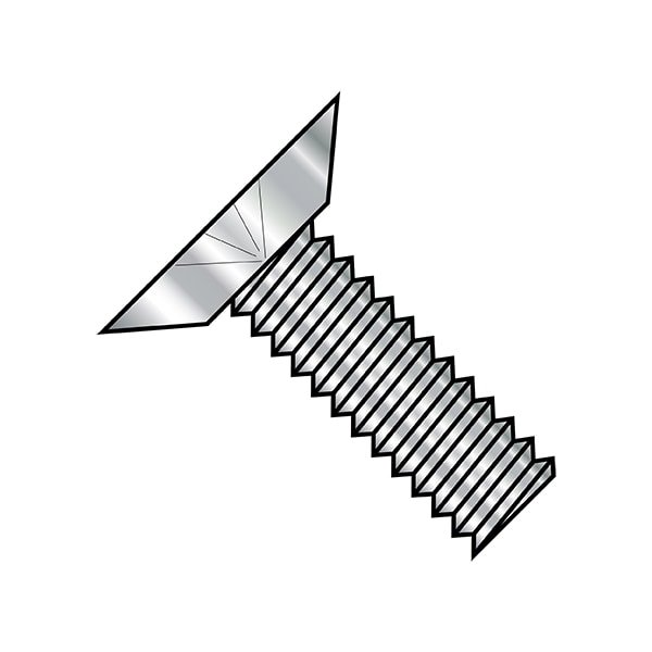 #0-80 x 3/16 in Phillips Flat Machine Screw, Plain Steel, 5000 PK