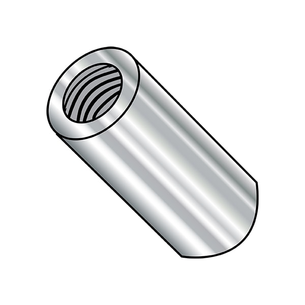 Coupling Nut, M6-1.00, 18-8 Stainless Steel, Not Graded, Plain, 20 mm Lg, 10 mm Hex Wd, 500 PK