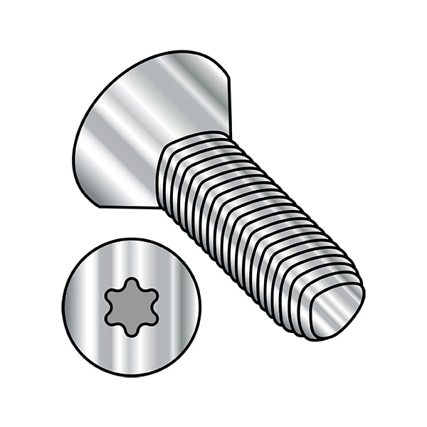Thread Cutting Screw, M6-1.00 x 16 mm, Plain Stainless Steel Flat Head Torx Drive, 750 PK