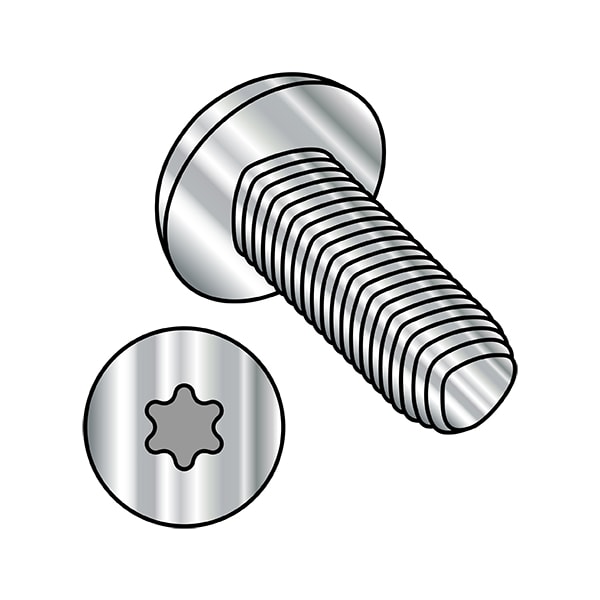 Thread Cutting Screw, M6-1.00 x 20 mm, Passivated Stainless Steel Pan Head Torx Drive, 500 PK