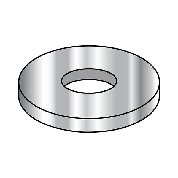 Flat Washer, For Screw Size .023-1.062" , Stainless Steel Plain Finish, 2000 PK