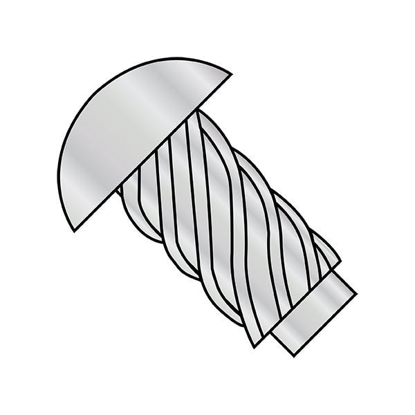Thumb Screw, #7 Thread Size, Round, Cadmium Steel, 1/2 in Lg, 4000 PK