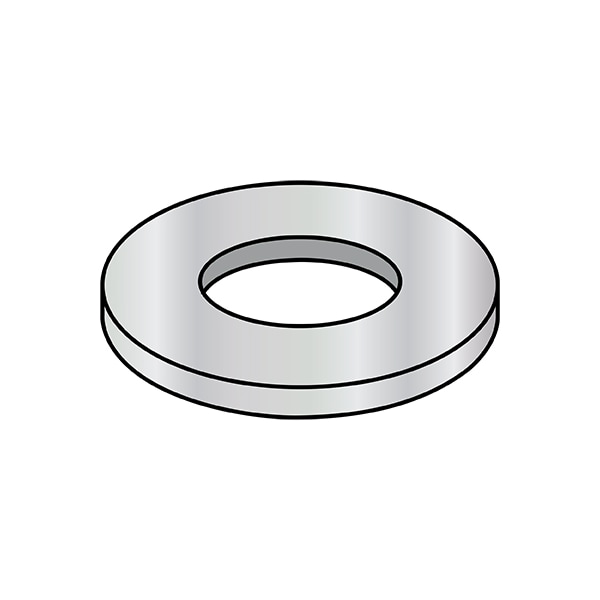 Flat Washer, For Screw Size .125" , Steel Cadmium Finish, 10000 PK