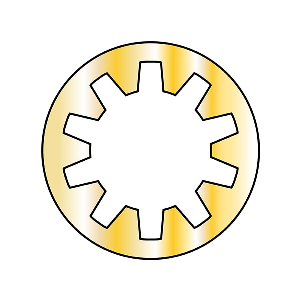 Military Internal Tooth Lock Washer, For Screw Size #2 Steel, Zinc Plated Finish, 10000 PK