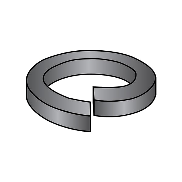 Split Lock Washer, For Screw Size 3/8 in Steel, Black Phosphate Finish, 2500 PK