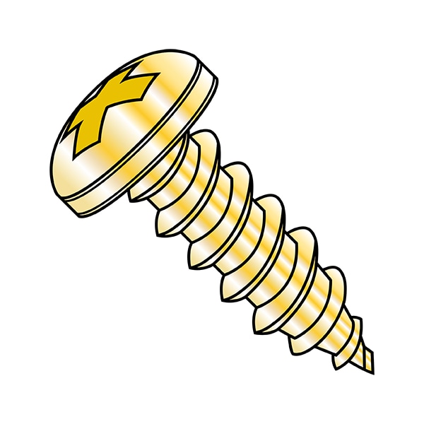 Self-Drilling Screw, 1/4"-14 x 5/8 in, Cadmium Steel Pan Head Phillips Drive, 1000 PK