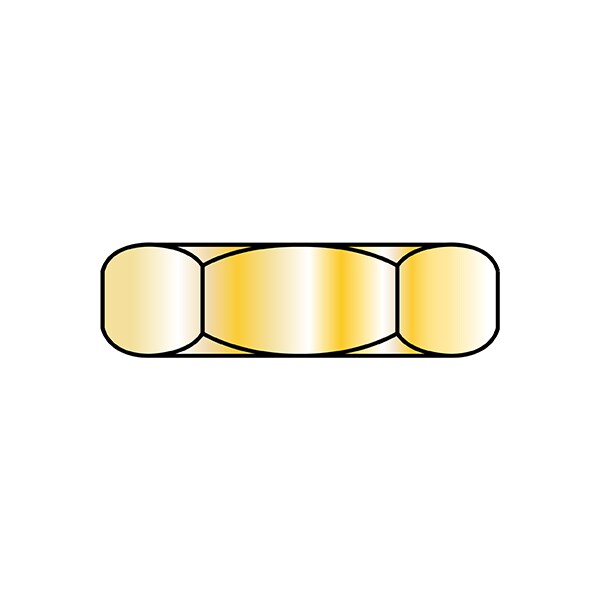 Hex Nut, 9/16"-12, Steel, Grade C, Cadmium Yellow, 250 PK