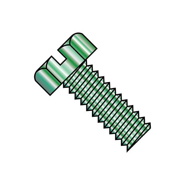 #8-32 x 1/4 in Slotted Hex Machine Screw, Zinc Plated Steel, 10000 PK