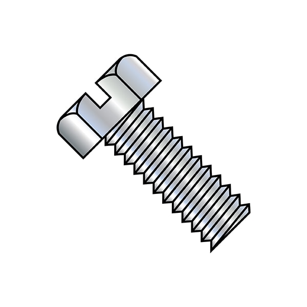 #10-24 x 1 in Slotted Hex Machine Screw, Zinc Plated Steel, 5000 PK