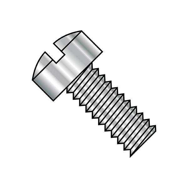 #0-80 x 1/8 in Slotted Fillister Machine Screw, Plain Steel, 5000 PK