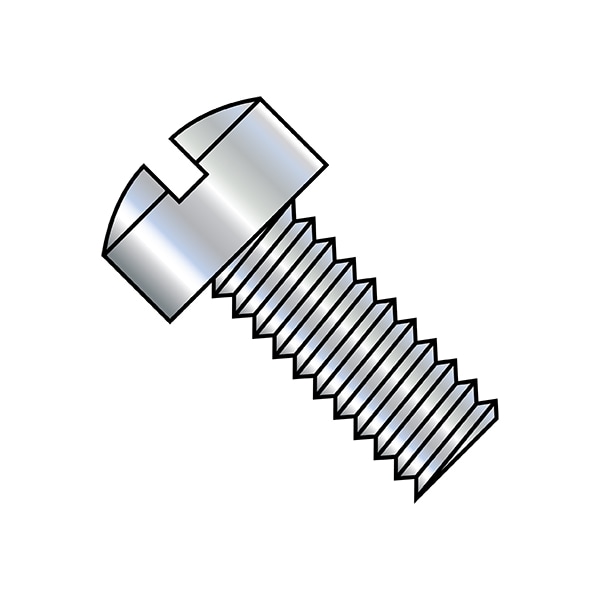 #10-24 x 1 in Slotted Fillister Machine Screw, Zinc Plated Steel, 5000 PK