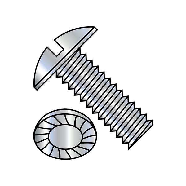 1/4"-20 x 1/2 in Slotted Truss Machine Screw, Zinc Plated Steel, 3000 PK