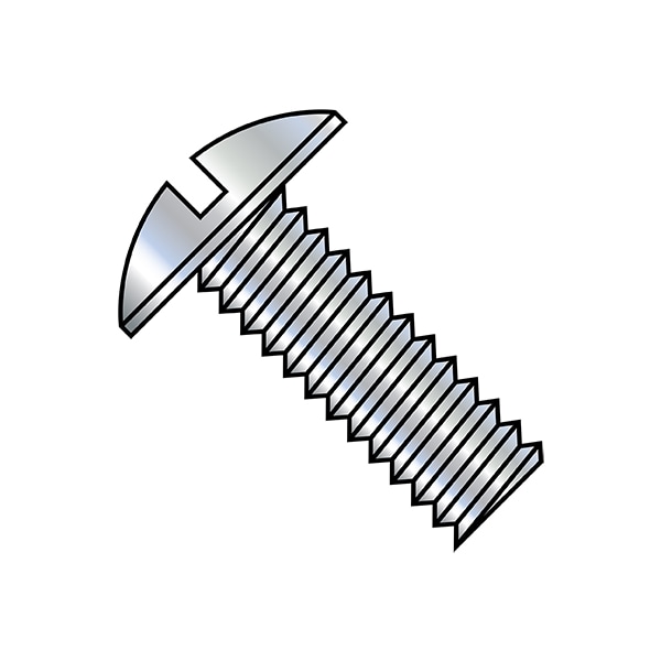 #10-24 x 1 in Slotted Truss Machine Screw, Zinc Plated Steel, 4000 PK