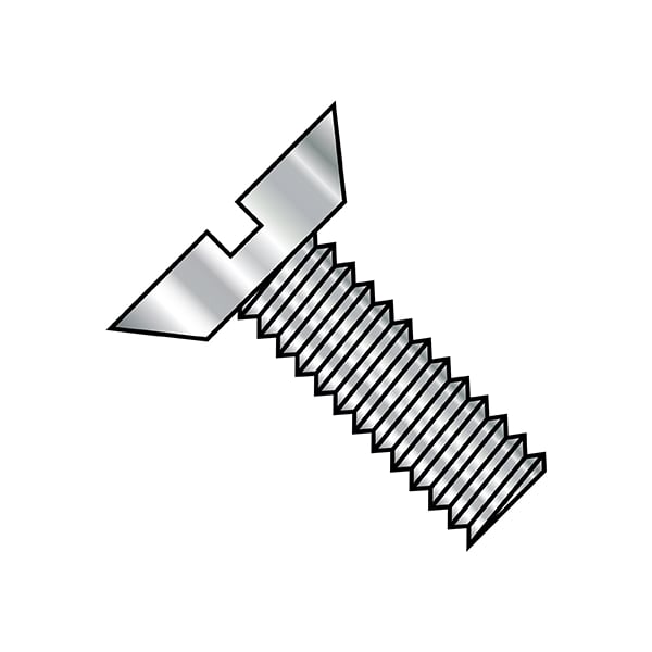 #0-80 x 1/8 in Slotted Flat Machine Screw, Plain Stainless Steel, 5000 PK