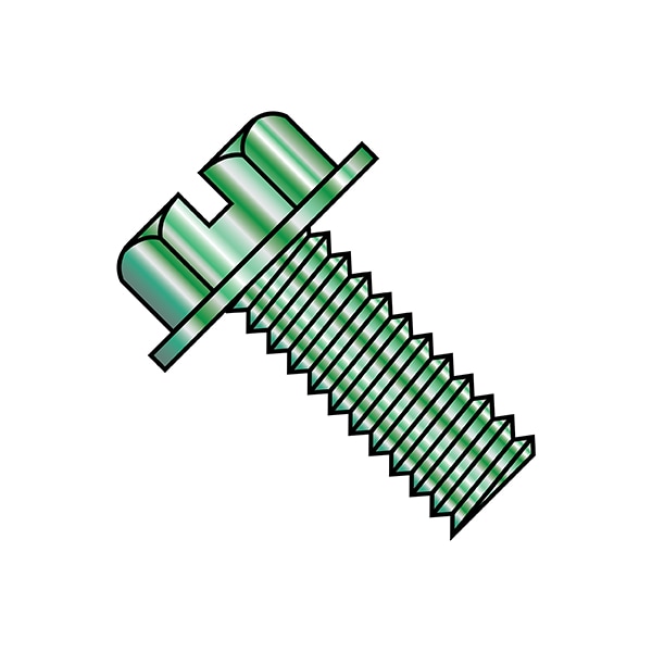 #10-24 x 1/2 in Slotted Hex Machine Screw, Zinc Plated Steel, 7000 PK