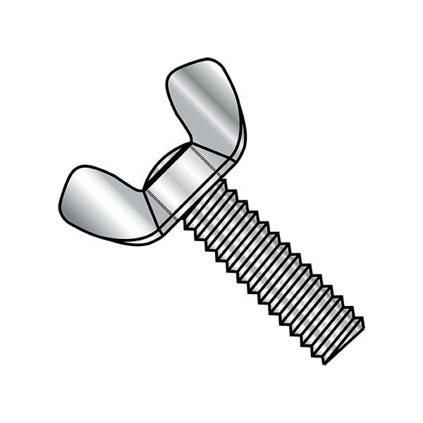 Thumb Screw, M5 Thread Size, Wing, Plain Steel, 20 mm Lg, 500 PK