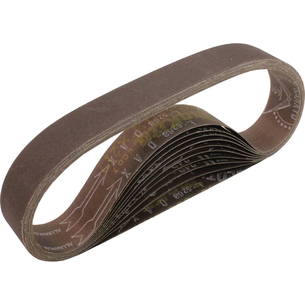 1-1/8" x 21" Abrasive Belt, 180 Grit, 10/pk