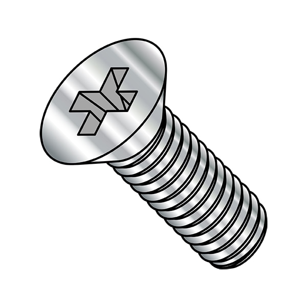 M6-1.00 x 50 mm Phillips Flat Machine Screw, Plain 316 Stainless Steel, 750 PK