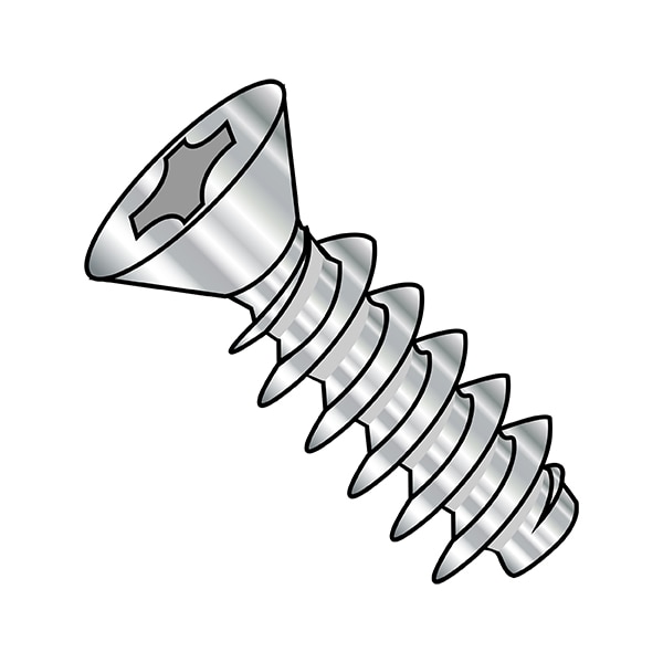 Thread Cutting Screw, M4-1.79 x 8 mm, Plain 316 Stainless Steel Flat Head Phillips Drive, 4000 PK